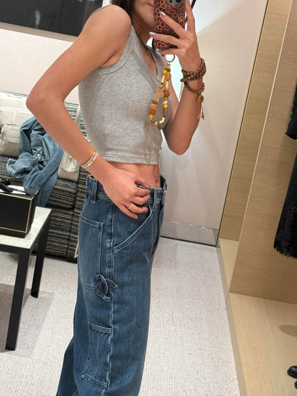 26ss Double side pockets, double C logo jeans