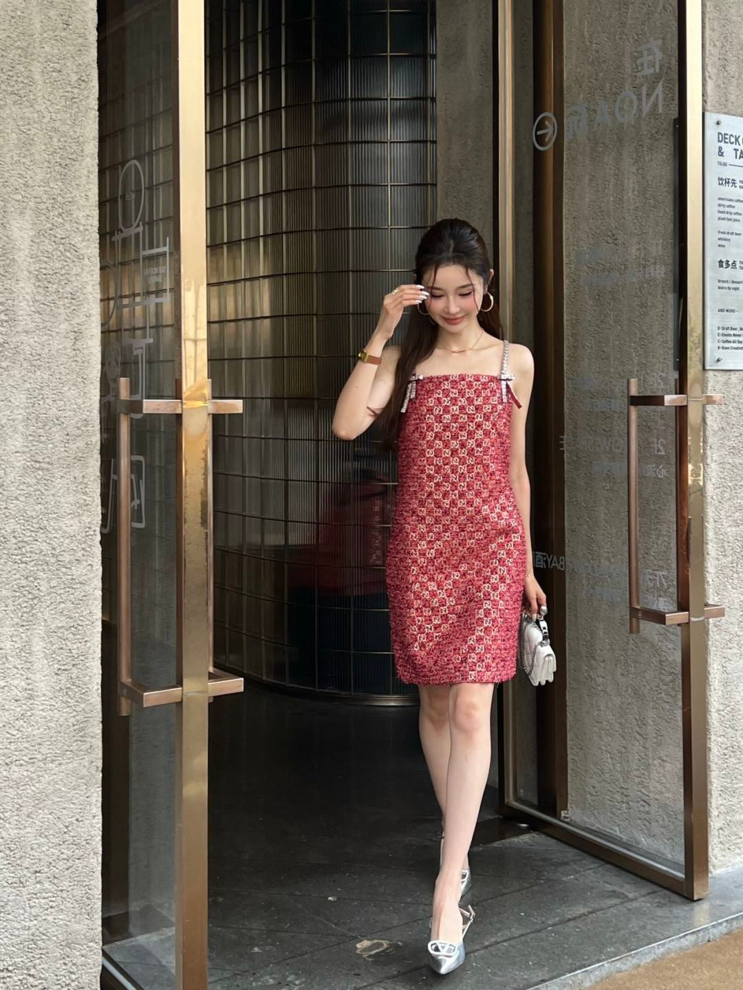 26ss Jacquard slip dress