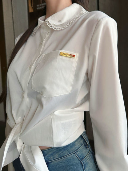 26ss Embroidered Collared Shirt
