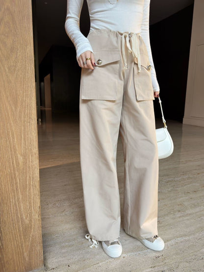 26ss Wide-leg trousers with double pockets