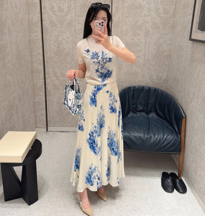 26ss Floral Embroidery Short-Sleeve T-Shirt