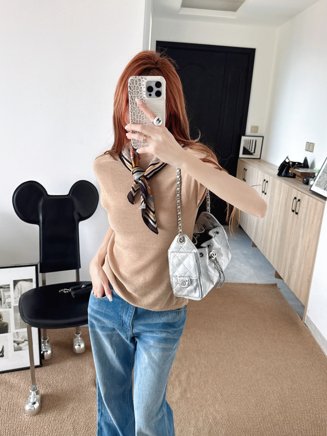 26ss Silk Scarf Knitwear