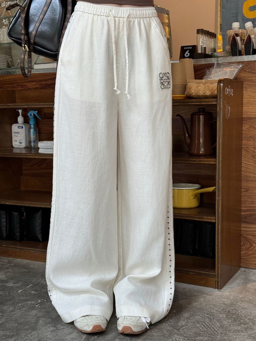 26ss High-waisted wide-leg trousers