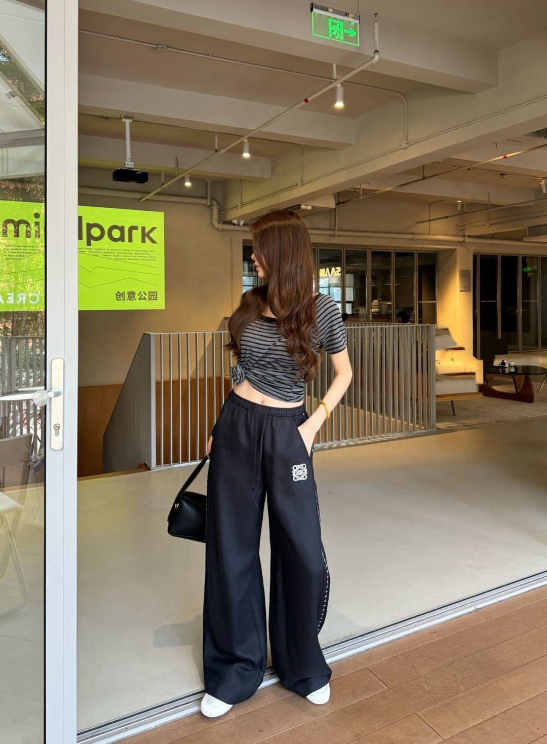 26ss High-waisted wide-leg trousers