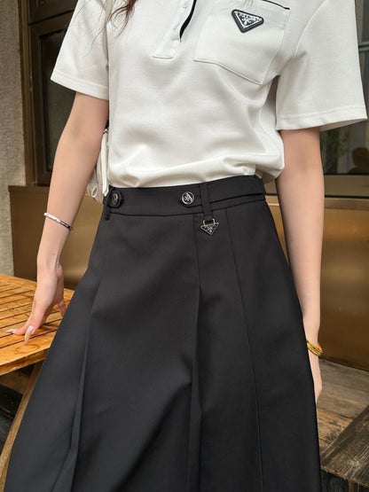 26ss Youthful polo shirt + pleated skirt