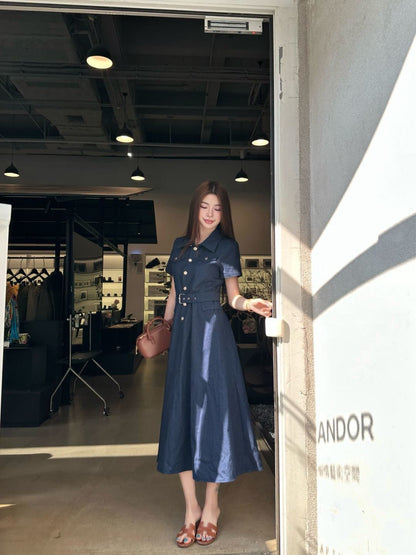 26ss Long Denim Dress