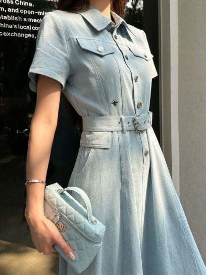 26ss Long Denim Dress