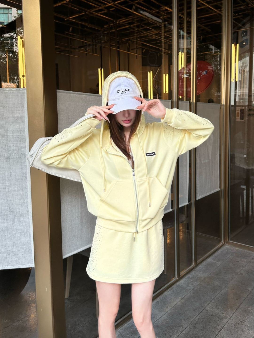 26ss Logo Rhinestone Hooded Jacket