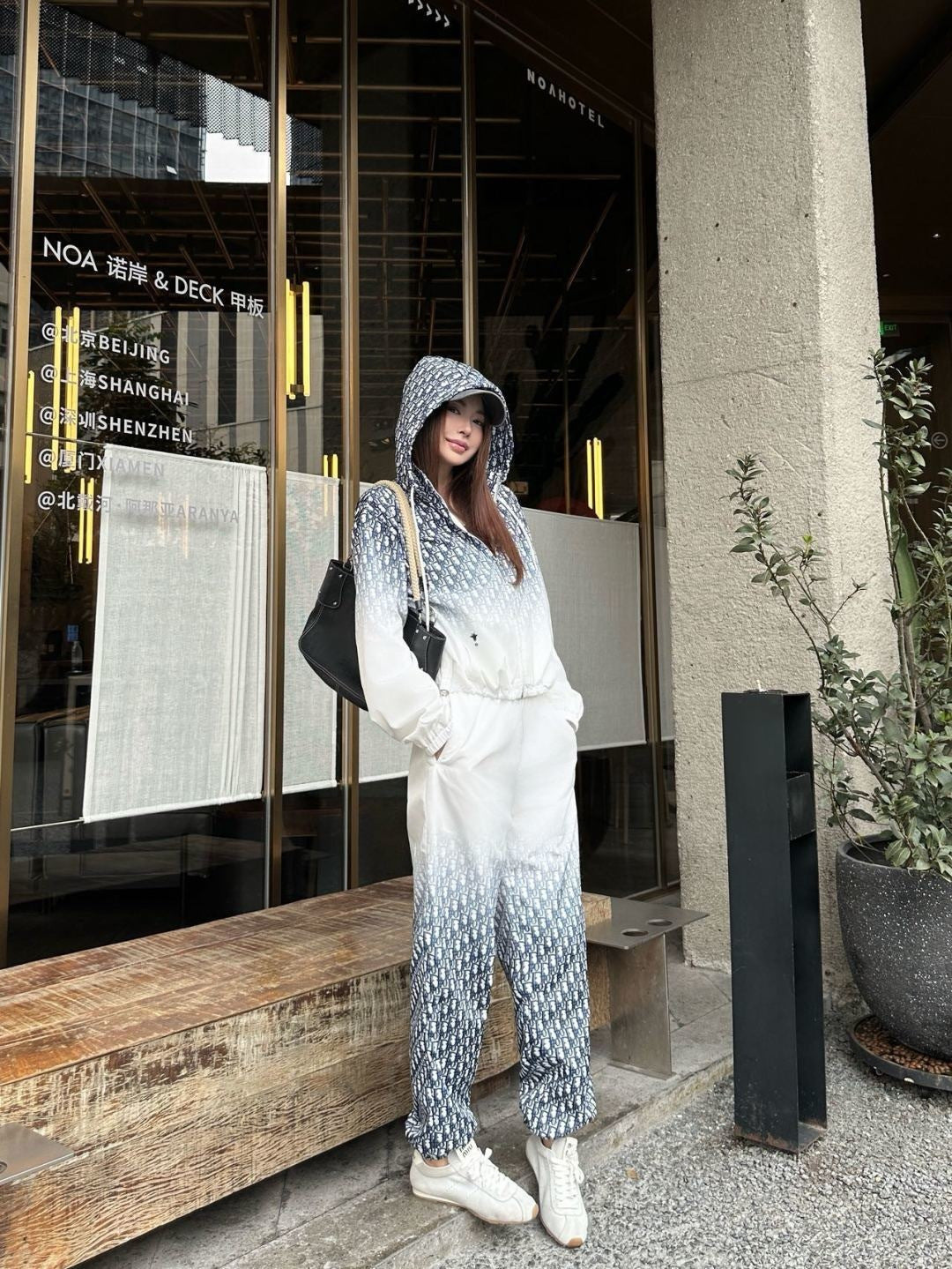 26ss Gradient color elastic waist casual pants