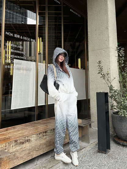26ss Gradient color elastic waist casual pants