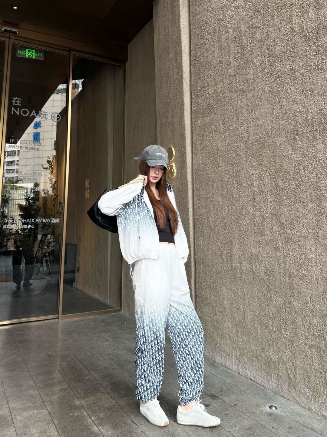 26ss Gradient color elastic waist casual pants