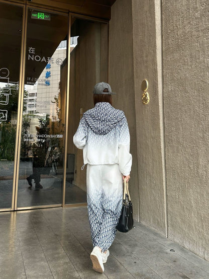 26ss Gradient color elastic waist casual pants