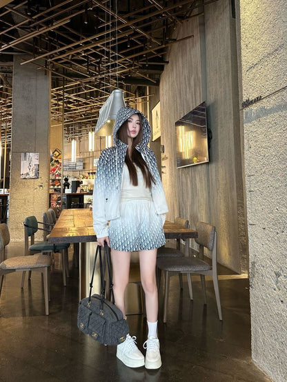26ss Gradient logo elastic waist shorts