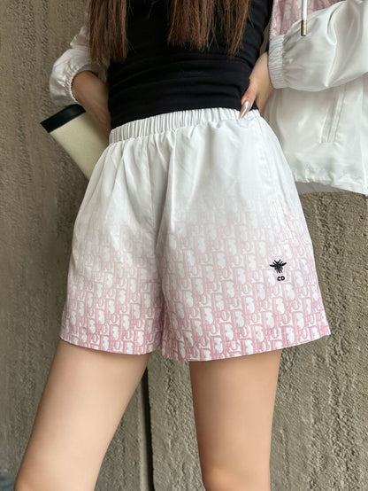 26ss Gradient logo elastic waist shorts
