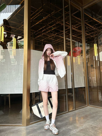 26ss Gradient logo hooded jacket