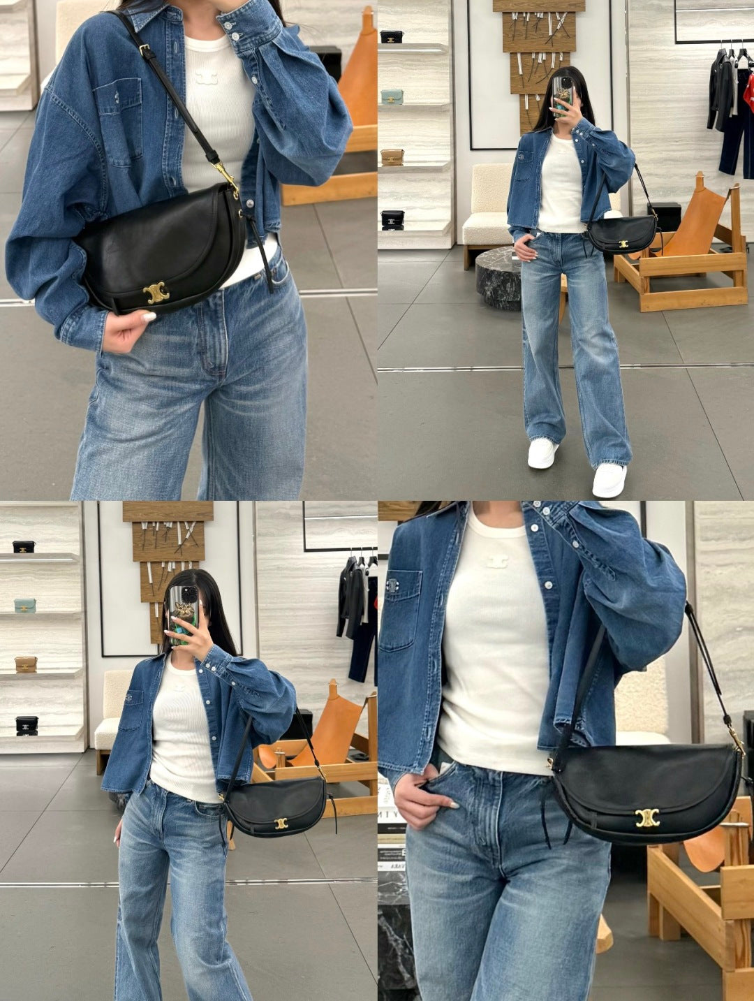 26ss Denim cropped shirt