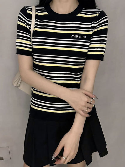 26ss Striped Knit T-Shirt