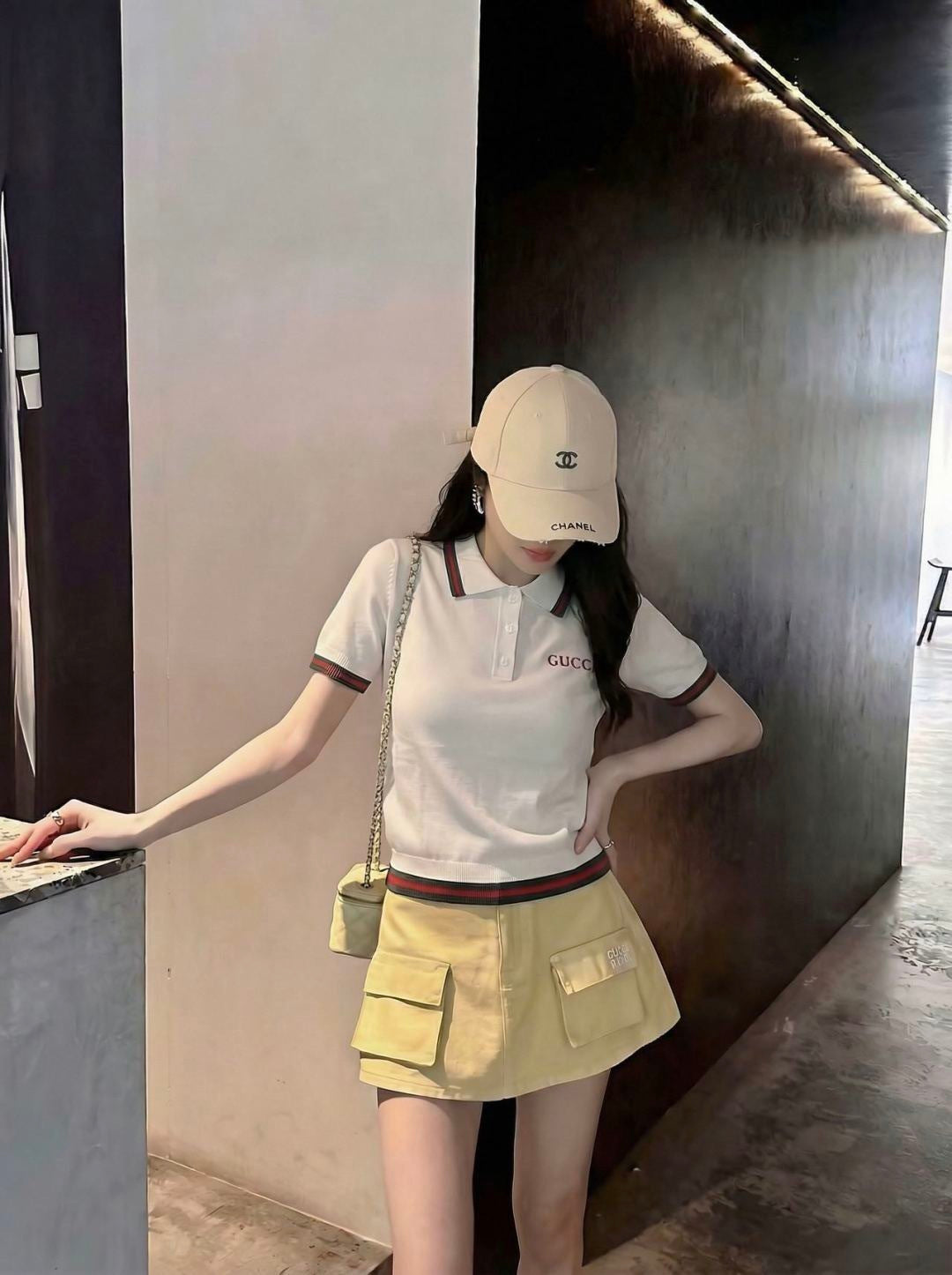 26ss Striped Collared Knit T-Shirt