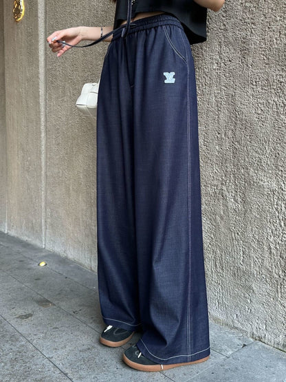 26ss Wide-leg, lightweight denim trousers
