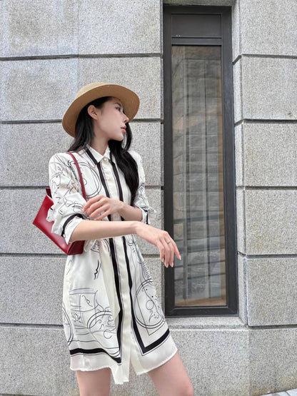 26ss Printed Belt Dress