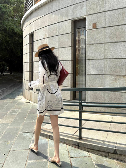 26ss Printed Belt Dress