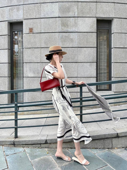 26ss Printed Belt Long Dress