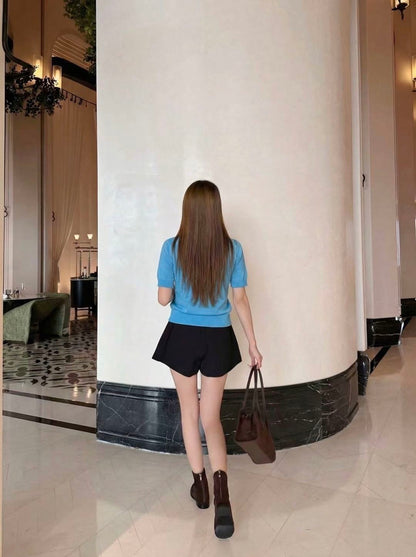26ss Logo Embroidered Knit T-Shirt