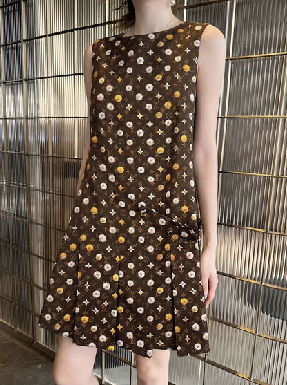26ss Printed sleeveless dress