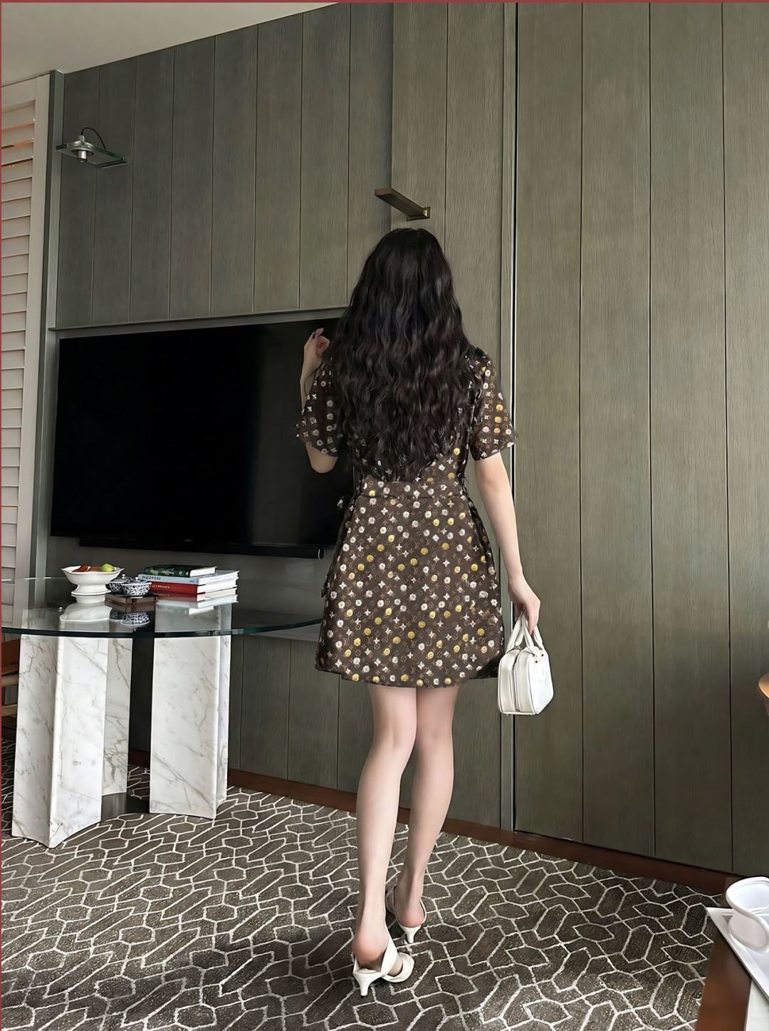 26ss Printed Short-Sleeve Dress