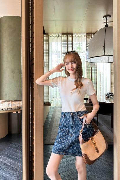 26ss Denim Midi Skirt