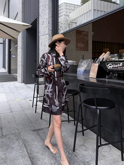 26ss Printed Silk Dress