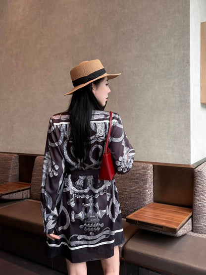 26ss Printed Silk Dress