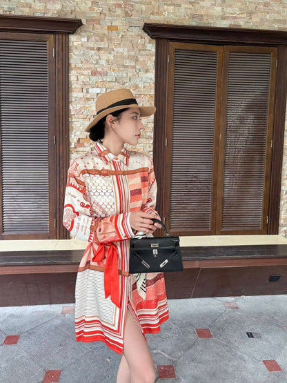 26ss Printed Silk Dress