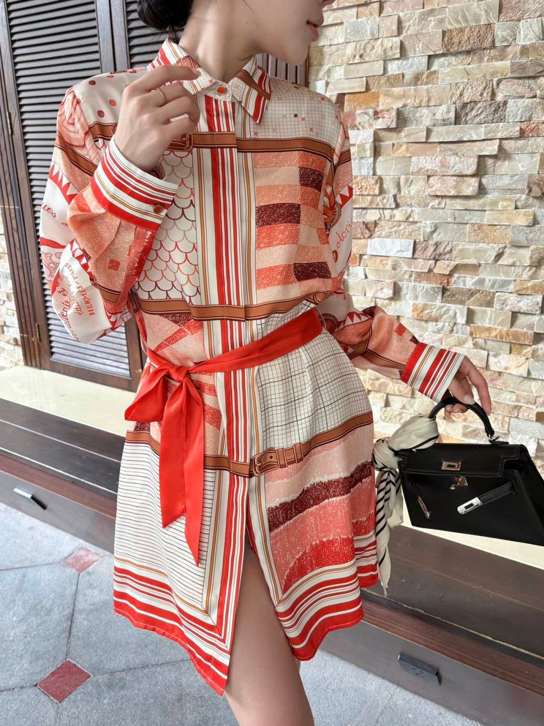 26ss Printed Silk Dress