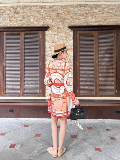 26ss Printed Silk Dress