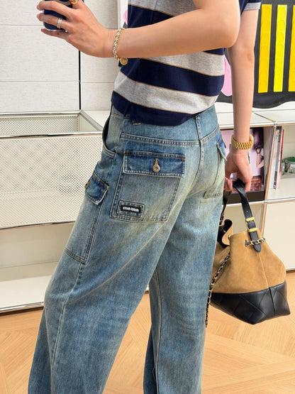 26ss Workwear-Style Denim Trousers