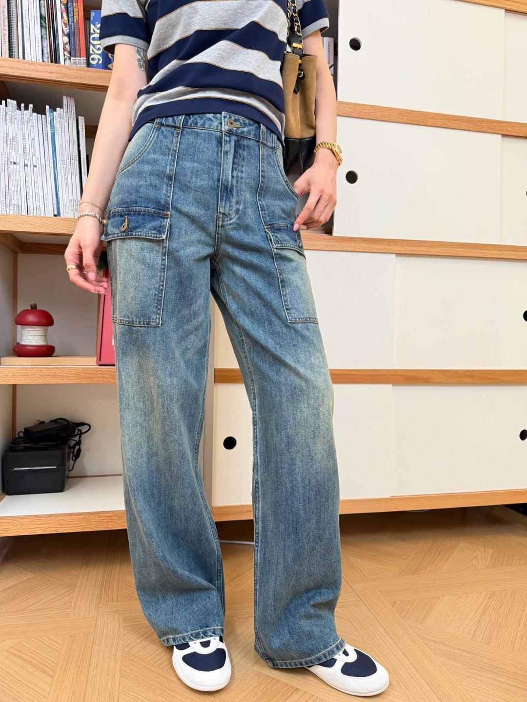 26ss Workwear-Style Denim Trousers