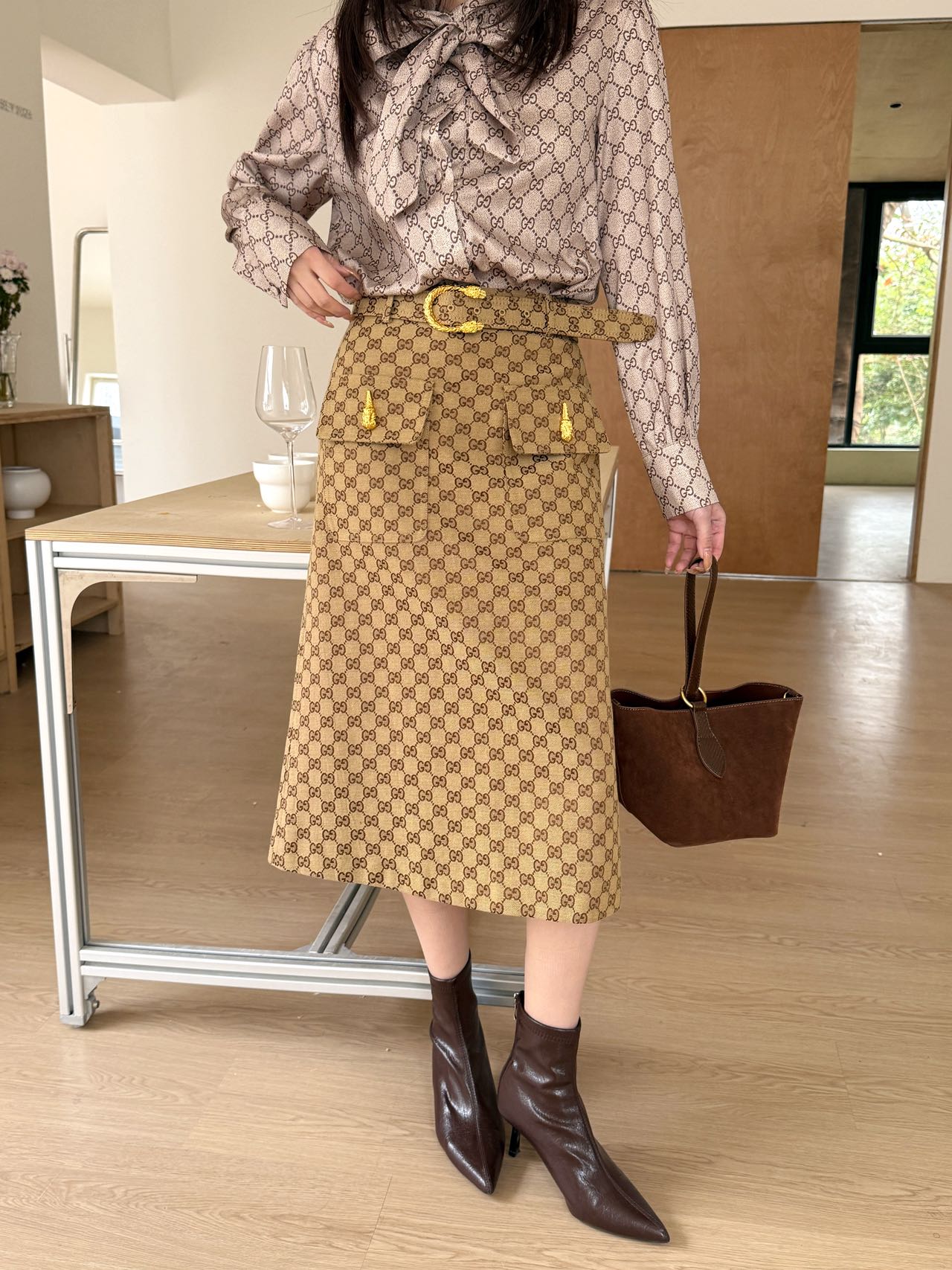 26ss Jacquard Long Midi Skirt
