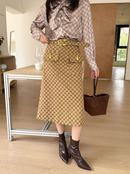 26ss Jacquard Long Midi Skirt