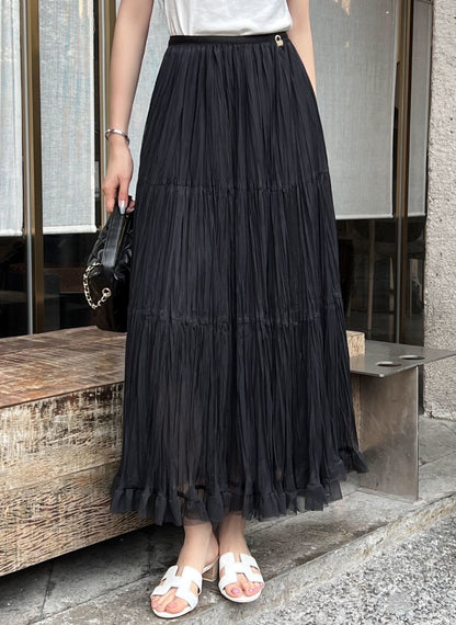 26ss A flowing, tulle-trimmed midi skirt