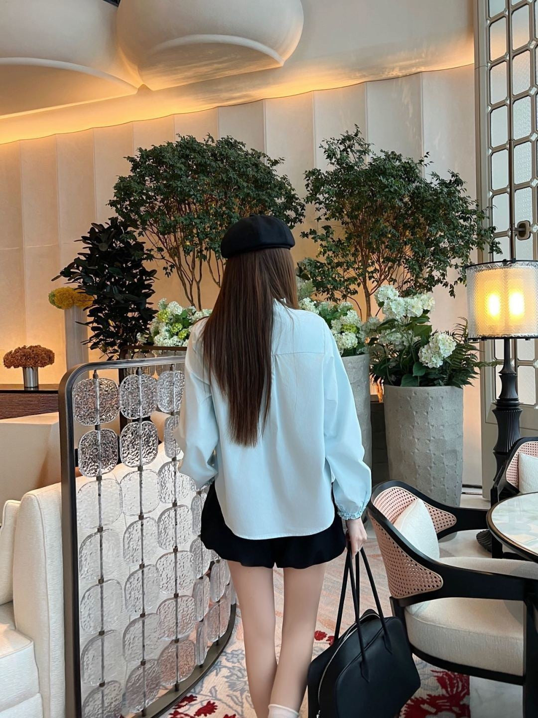 26ss Ruffled stand collar shirt