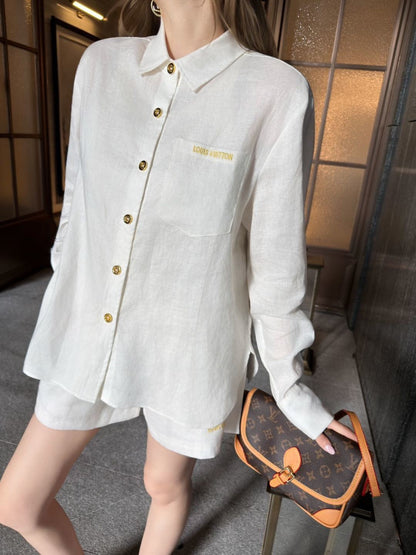 26ss Minimalist Linen Suit Set