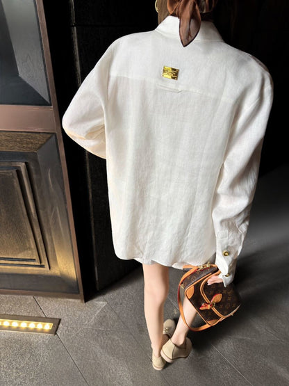 26ss Minimalist Linen Suit Set