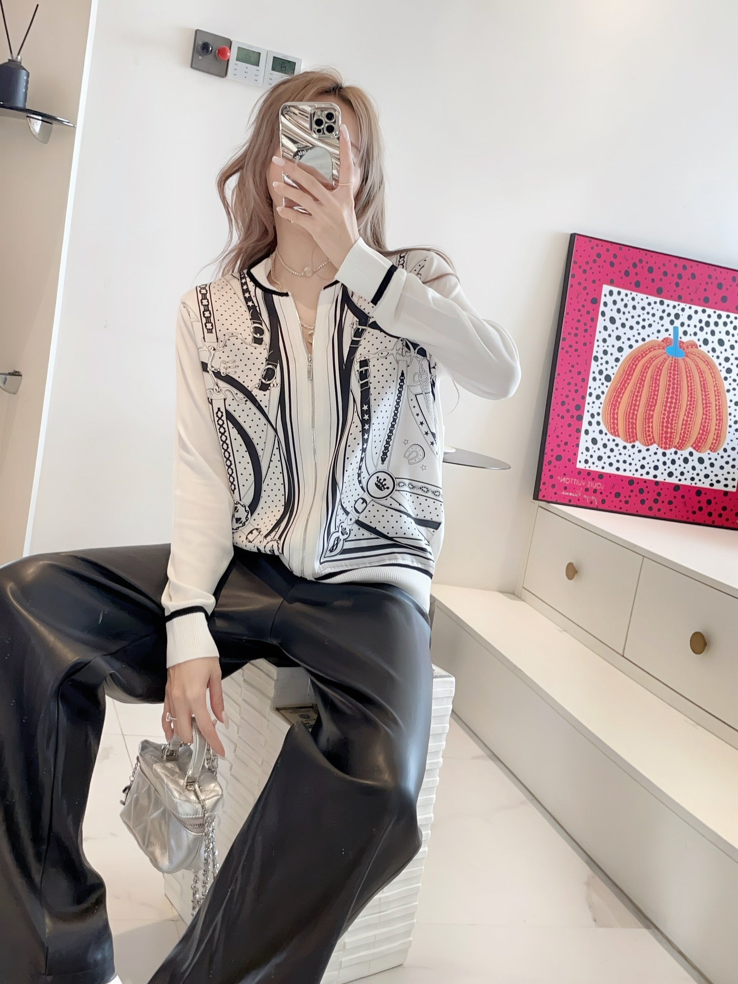26ss Printed Pattern Knit Cardigan