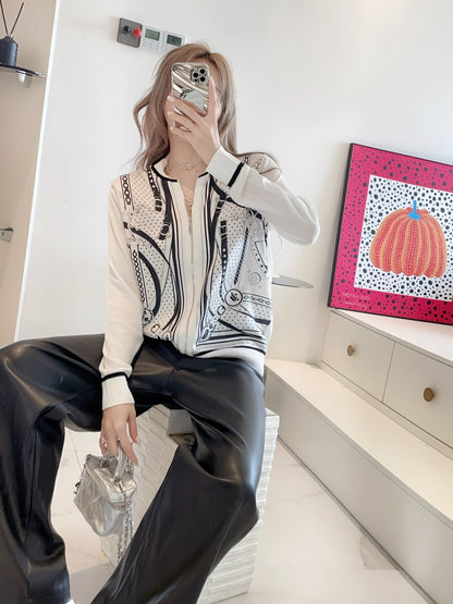 26ss Printed Pattern Knit Cardigan