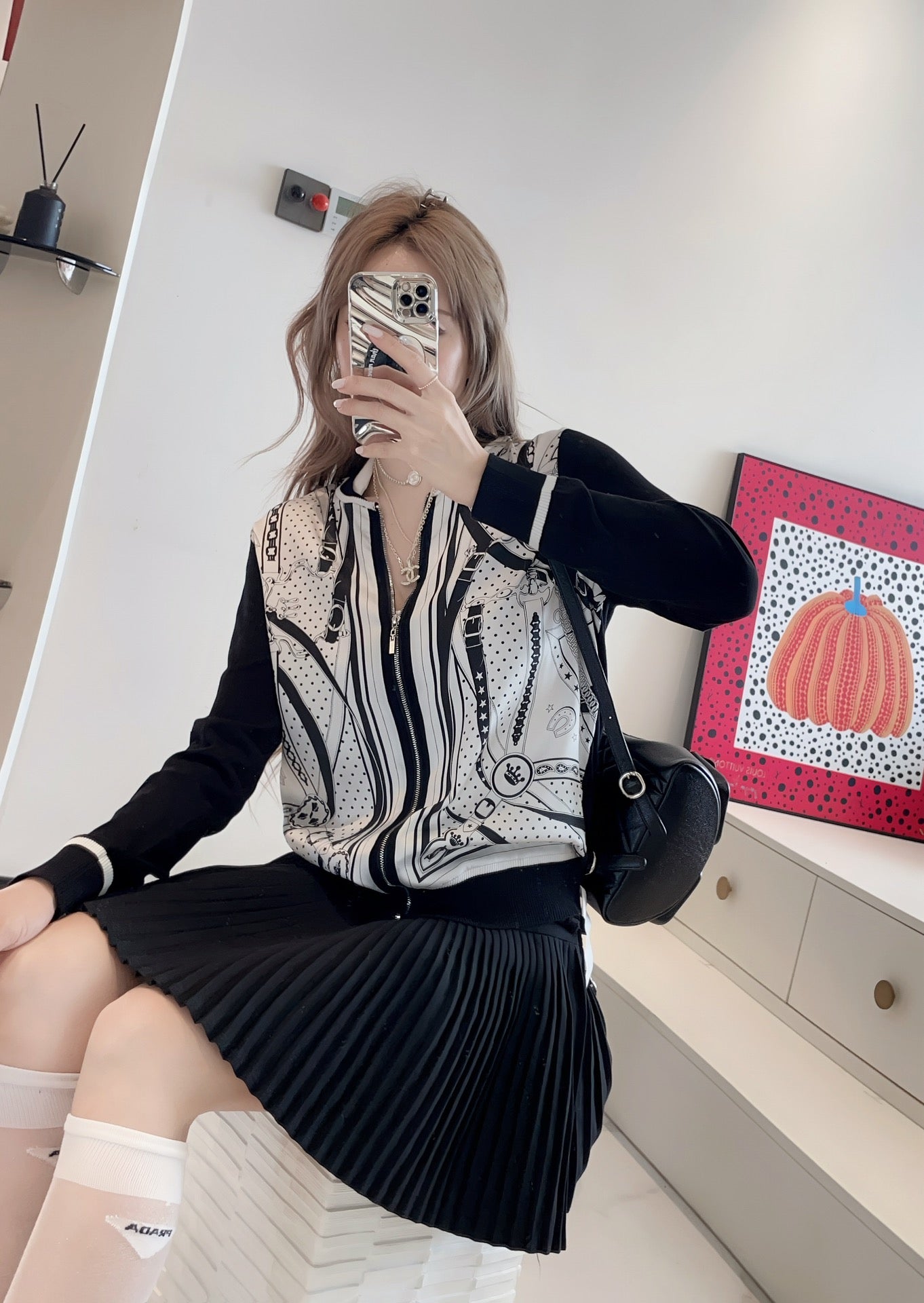 26ss Printed Pattern Knit Cardigan