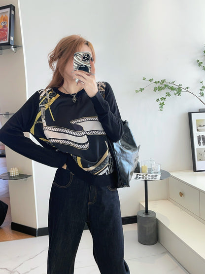 26ss Printed Pattern Knit Sweater