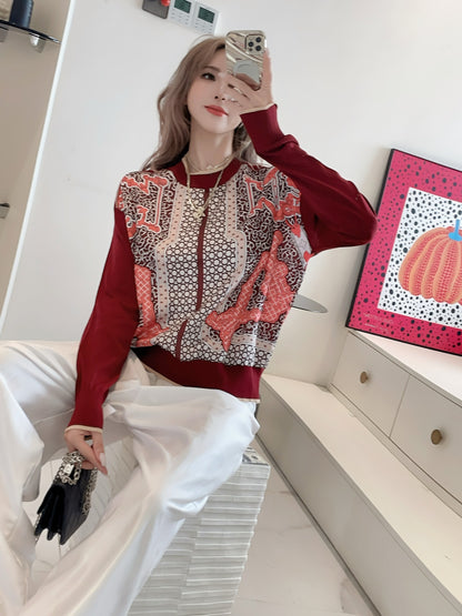 26ss Printed Pattern Knit Sweater