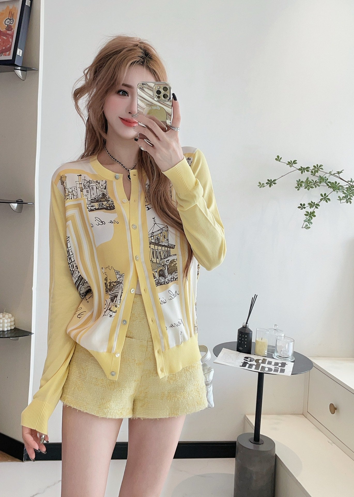 26ss Printed Pattern Knit Cardigan