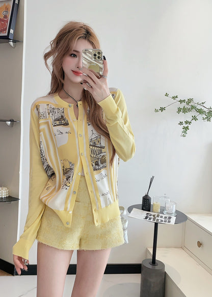 26ss Printed Pattern Knit Cardigan